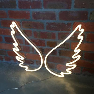 China Custom 2022 Hot Selling Amazon Desktop Angel Wings Neon Sign Led Wall Acrylic Neon Led Lights for sale