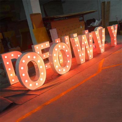 China Custom Vintage 3D Alphabet Metal Number Marquee Letter Lights Led Marquee Letters Led Light for sale