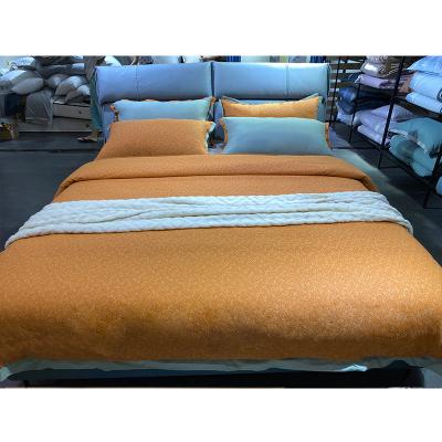 China New Design Viable Orange Modern 6 Sets of 4 Bedding Sheet Comforter Core Pillow Cover Pillow Core Sets for sale