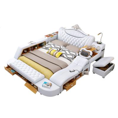 China Multifunctional/massage/soft multifunctional bag/tatami massage bed/comfortable/modern hot sale princess style with speaker modern bedroom tatami smart storage bed for sale