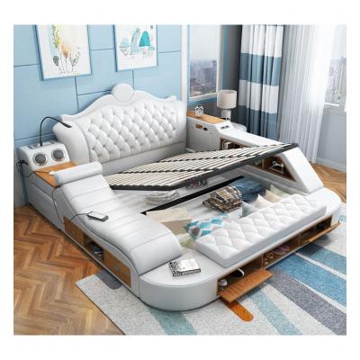 China Cama de moderno tatami luxury smart storage furniture bed modern inteligente with speaker message leather bed for sale