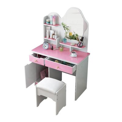 China Easy Assemble Bedroom Furniture Modern Style Wooden Makeup Dressers Table With LED Mirror for sale