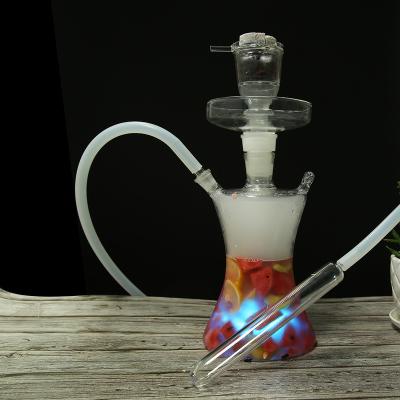 China Fashionable Glass Shisha Hookah Classic Hot Russian Style With LED Light for sale