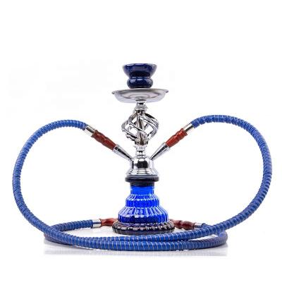 China Wholesale Shisha Tool Smoking Double Hoses Glass Shisha Portable Egyptian Hookah Set Small Custom Stainless Steel Shisha Accessories for sale