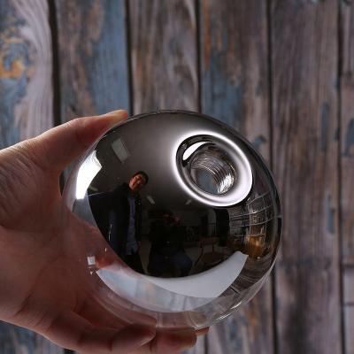 China Silver Black Coating Light Glass Lamp Cover Round Shape Antique Borosilicate Glass Lampshade Half Half With G9 Screw Teeth for sale