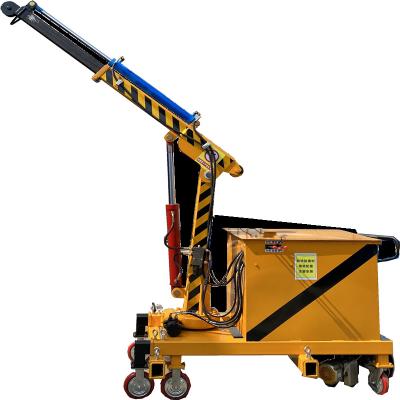 China Other Small telescopic arm warehouse mobile crane portable 1 ton hydraulic floor crane rotary arm small crane for sale