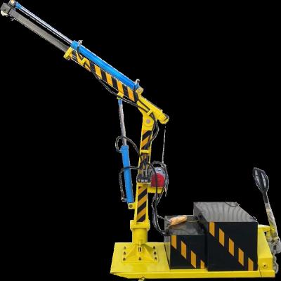 China Other 1 ton 2 ton mobile small crane floor rotary telescopic boom hydraulic crane workshop warehouse loading and unloading cargo hydra for sale