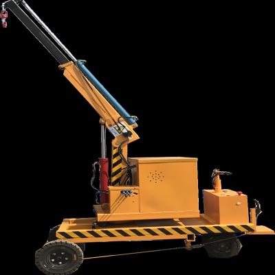 China Other 1 ton 2 ton hydraulic telescopic boom hydraulic rotation 360 degree loading and unloading good helper small floor rotary mobile for sale