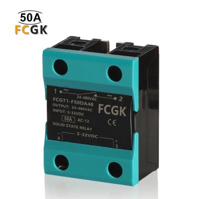 China DC-AC Sealed High Voltage Relay Single Phase Solid State Relay 50A 24-480VAC SSR With Cover for sale