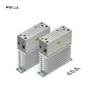 China Sealed solid state dc relay module 40a ssr slim din FCGK 24v 220v din rail mount ssr relay relay switch with heatsink for sale