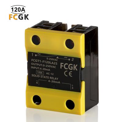 China Single Phase Sealed Solid State Relay Input 4-20ma 120A 0-250VAC SSR DC 4-20ma for sale