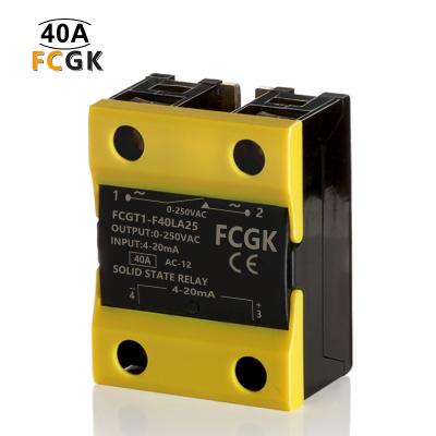 China Single Phase Sealed Solid State Relay Input 4-20ma40A 0-250VAC SSR Relay for sale