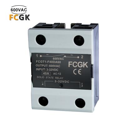 China dc solid state relay 600 vdc ssr-40da single phase sealed solid state relay from FCGK with cover for sale