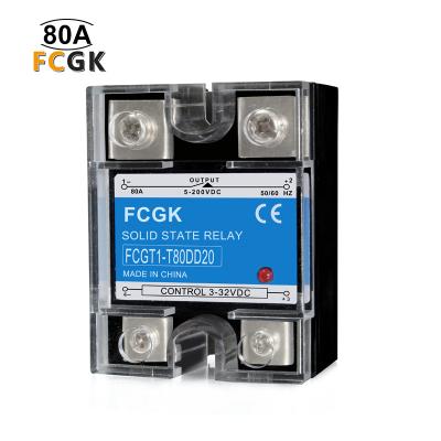 China Sealed FCGK 80 Amp Solid State Relay DC Single Phase to DC 80a 5-200VDC SSR Relay for sale