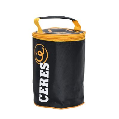 China Nonwoven Insulated Aluminum Foil Beach Cylindrical Cooler Bags Mini Insulated Picnic Lunch To Carry Bag For Women for sale