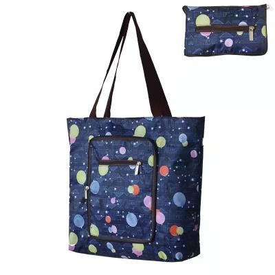 China Grocery Fabric Oxford Foldable Shopping Bag Portable Sturdy Daily Heavy Duty Waterproof Eco Friendly Reusable Tote Bags Large With Zipper for sale