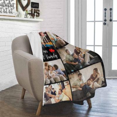 China China Factory Polyester 9 Panel Sublimation Flannel Baby Photo Blanket 100% Custom Throw Blanket for sale