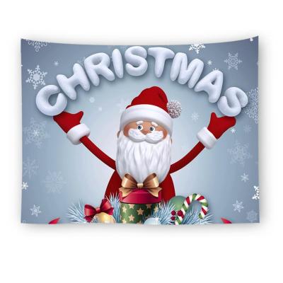 China Plain Santa Claus Printed Household Decorative Tapestry Personalized Custom Print Wall Hanging Tapestry For Bedroom for sale