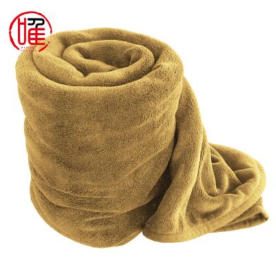 China Anti-pilling Promotional Silver Soft Plain Coral Fleece Blanket Gray Blanket Solid Warm Super for sale