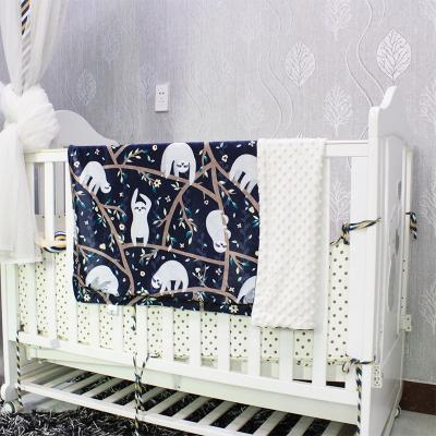 China High Quality 100% Organic Polyester Double Layer Dot Super Soft Minky Baby Blanket Anti-Pull For Newborns for sale