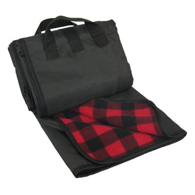 China RED Outdoor Oxford BUFFALO CHECK Fleece Waterproof Picnic Blankets for sale