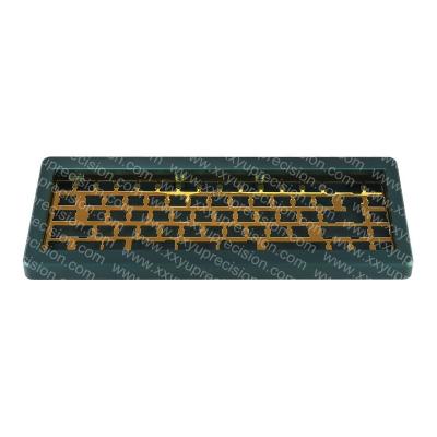 China Custom Machining CNC Brass Plate Aluminum Mechanical Keyboard Parts Aluminum Anodized Keyboard Case for sale