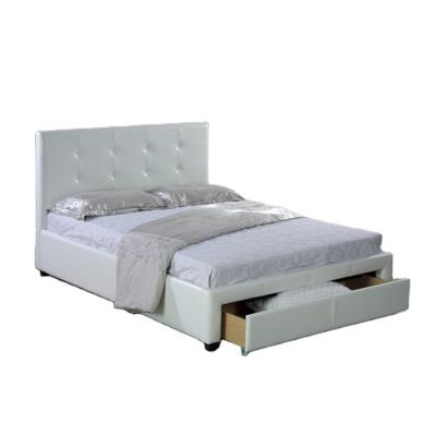 China Durable Drawer Jing Bed Queen King Leather Italian Leather Bed With Storage for sale