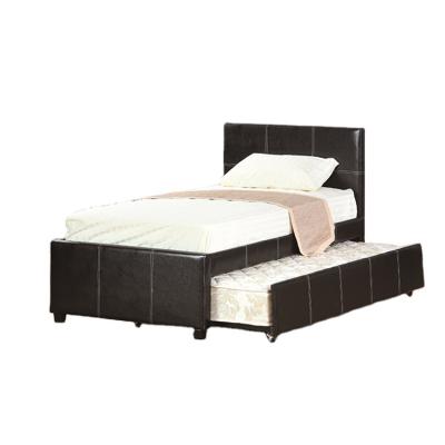 China High Back Durable White Leather And Wooden Bed Leather Bed With Pull Out for sale