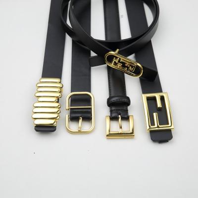 China Nickel free ladies belt 2022 fashion trends fashionable double than luxury c buckles black leather ladies belts for sale