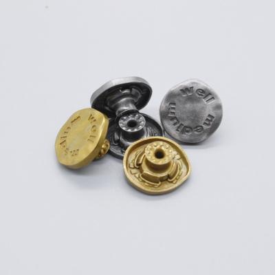 China D&Y 2022 new washable fashion high quality custom logo metal jeans button brass rivet jeans button for sale