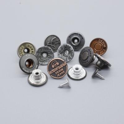 China Factory price new style metal logo jeans rivet button jeans washable custom brass button garment brass button for sale