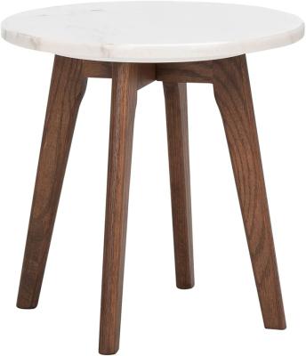 China Convertible 2021 Best Selling Home Collection Marini Marble / Round Walnut Lid Accent End Table for sale