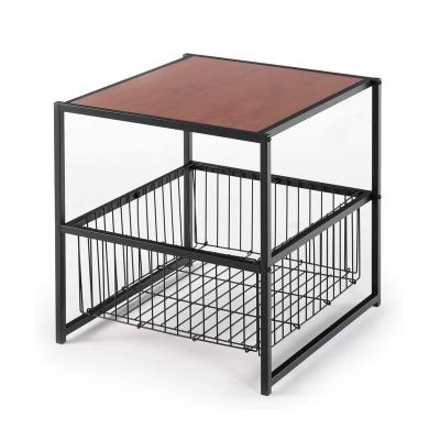 China Hollow Design High Quality Industrial Metal Well Side Table for sale