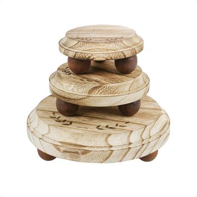 China High Quality Wooden Stocked Pedestal Riser For Cake Party Food Collection Display for sale