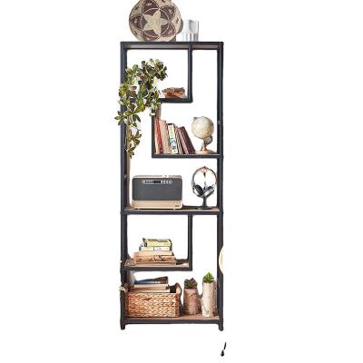 China (Size) 6 Tier Adjustable Modern Tall Open Shelves With Wood Look And Metal Frame For Home Office Hotel Show Room for sale