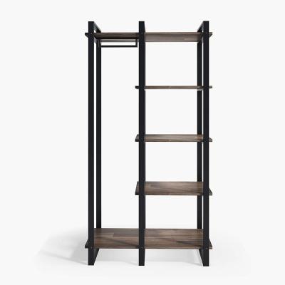 China Topcent Furniture 4-Shelf Adjustable Frame Solid Metal Acacia Wood Bookcase (Height) for sale