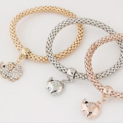 China Trendy Simple Fashionable Simple Personality Charm Color Corn Chain Bracelet Pendant Multilayer Jewelry Three Sets for sale