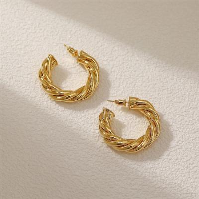 China TRENDY Fashion Earrings Jewelry 18K Gold Plated Hoop Earrings For Women for sale