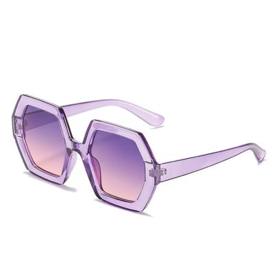 China 2021 Fashion Sunglasses Fashion Europe Tinted Sun Glass Hexagon Hexagon Polygon Sunglasses for sale