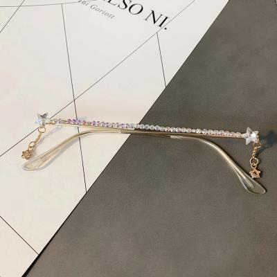 China Bling Fashion Sunglasses 2021 None Glass Lenseless Rhinestone Rhinestone Sun Glasses Frames for sale