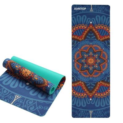 China Eco-friendly Printed Waterproof Gym 5mm Tape Travel Recycled Suede Natural Rubber Yoga Mat for sale