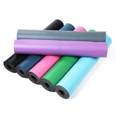 China Wholesale Custom Printed PU+Rubber Design Ant Slip Eco Polyurethane Leather Natural Rubber PU Non-Toxic Yoga Mat for sale