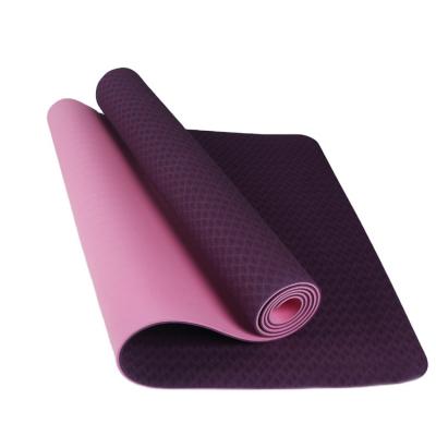 China New Waterproof Eco-Friendly Non-slip Custom Double Layer Logo Tape Yoga Mat for sale