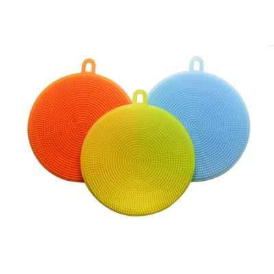 China Sustainable Silicon Dish Wash Pads Silicone Dish Scrubber Dirty Cleaning For Kitchen for sale