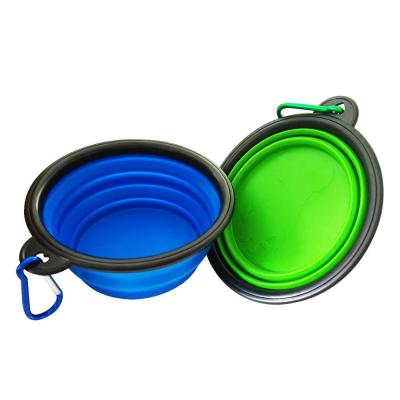 China Viable Dog Cat Collapsible Silicone Travel Bowl With Water Hook for sale