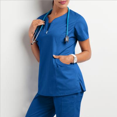 China Medical Short Sleeve Shirts Designs Hospital Cherokee Jogger Plus Size Hospital White Nursing Scrubs Sets Doctor Uniform for sale