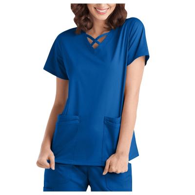 China Best Hot Selling Best Hot Selling Color Sky Style Medical Hospital Cherokee Blue Wholesale Custom Made Scrub Top Maternity Uniform for sale