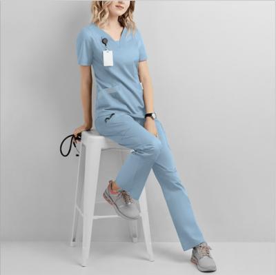 China Good Quality Wholesale Cheap Good Quality New Medical Uniform Hospital OEM Tops And Pants Nurses Customized Women Scrub Set for sale