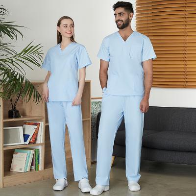 China Wholesale Hospital High Quality Fashion Pocket Clinic Beauty Salon Dentistry Wink Doctor Nurses Scrub Uniform Set for sale