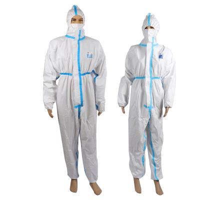 China Light Weight Anti-static High Quality Safe Disposable Nonwoven Fabric Breathable Isolation Gowns Coverall Clothing for sale